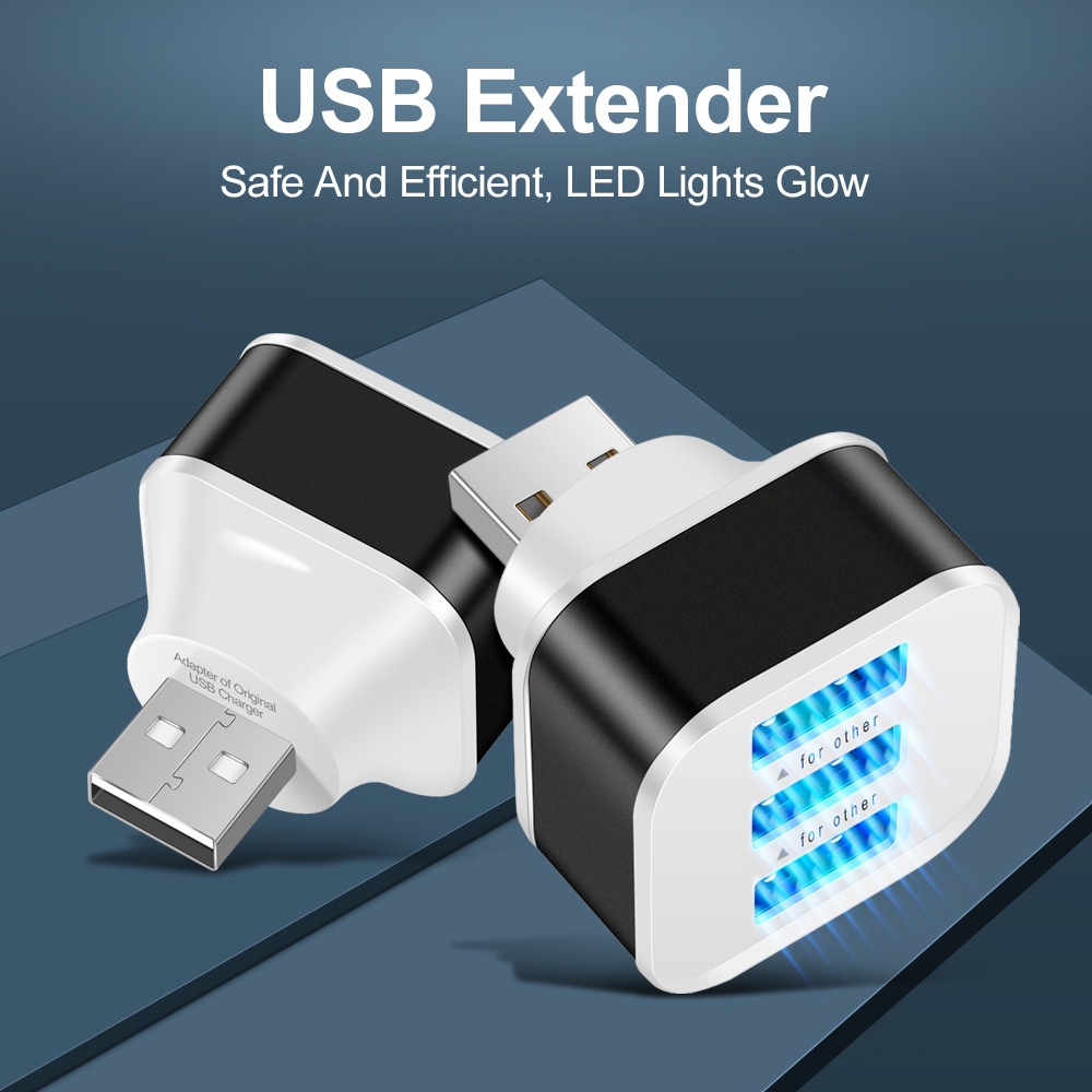 Laptop Charger - 3-Port-USB-Steckplätze-Adapter, USB 3-in-1, mehrere USB-Schnittstellen-Extender, Auto-Elektronik-Zubehör,