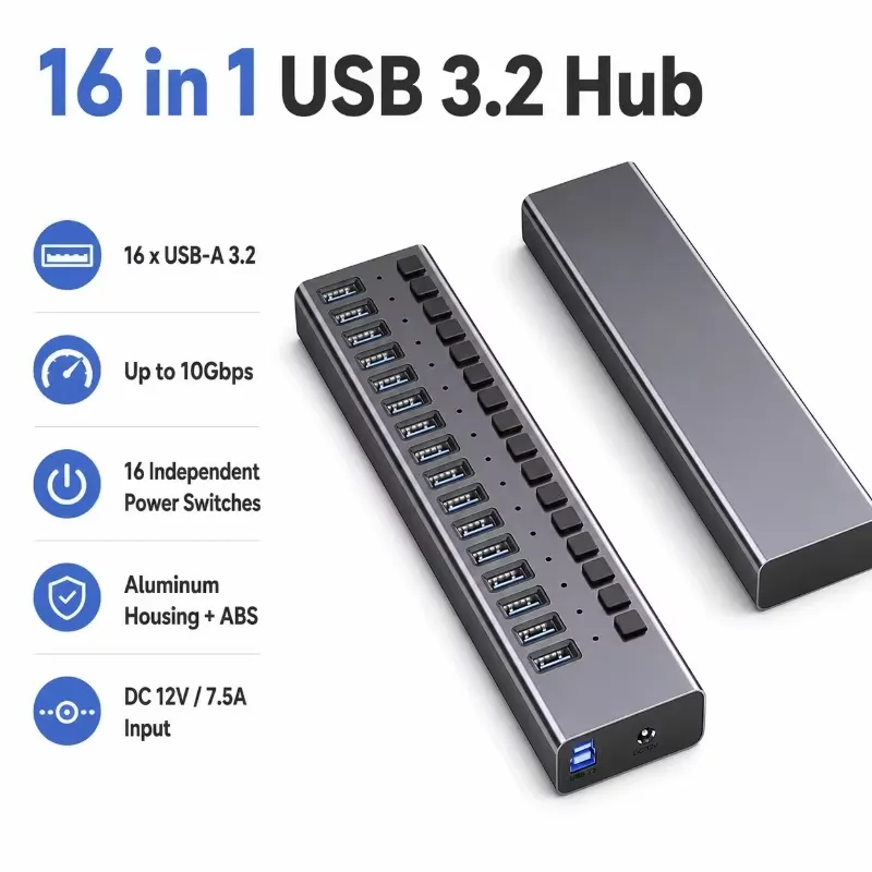 AP01 für 16-Port USB 3.2 Gen2  – Usb Hub Bewertung und Preis